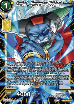 Image of Sorbet, Emperor's Subject (BT21-105) - Wild Resurgence Foil