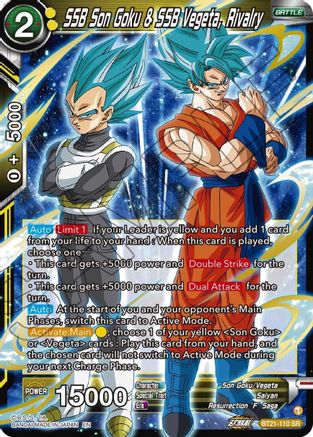 Image of SSB Son Goku & SSB Vegeta, Rivalry (BT21-110) - Wild Resurgence Foil