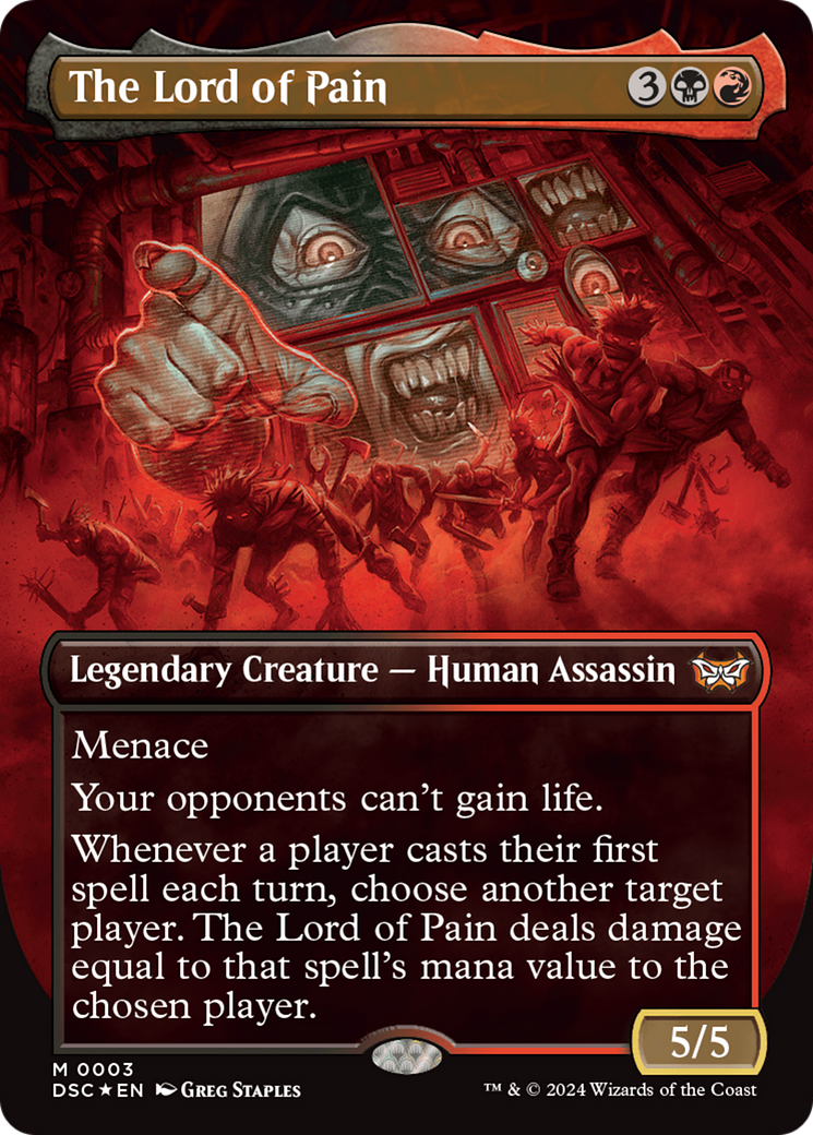 Image of The Lord of Pain (Borderless) (DSC-003) - Duskmourn: House of Horror Commander (Borderless) Foil