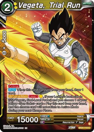 Image of Vegeta, Trial Run (BT21-113) - Wild Resurgence Foil