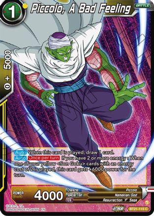 Image of Piccolo, A Bad Feeling (BT21-115) - Wild Resurgence
