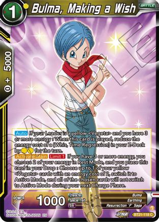 Image of Bulma, Making a Wish (BT21-118) - Wild Resurgence