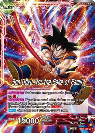 Image of Son Goku // Son Goku, for the Sake of Family (BT21-001) - Wild Resurgence Foil