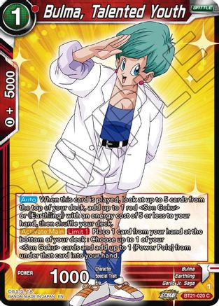 Image of Bulma, Talented Youth (BT21-020) - Wild Resurgence