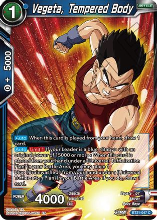 Image of Vegeta, Tempered Body (BT21-047) - Wild Resurgence Foil
