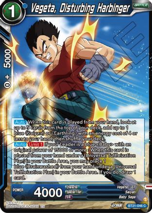 Image of Vegeta, Disturbing Harbinger (BT21-046) - Wild Resurgence Foil