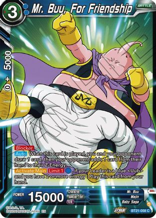 Image of Mr. Buu, For Friendship (BT21-058) - Wild Resurgence Foil