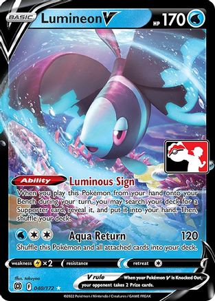 Image of Lumineon V 040/172  - Holofoil Prize Pack Series Cards - Ultra Rare
