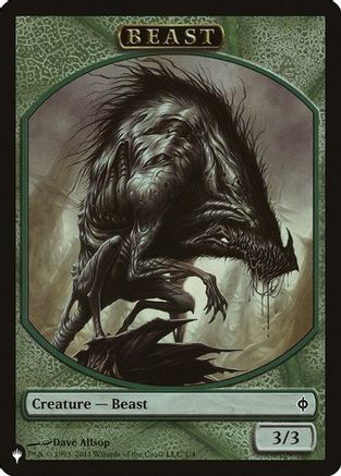 Image of Beast // Emblem - Liliana, Defiant Necromancer Double-Sided Token (LIST-1 // 13) - The List Reprints