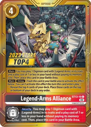 Image of Legend-Arms Alliance (2023 Store Top 4) (ST13-16) - Starter Deck 13: Ragnaloardmon Foil