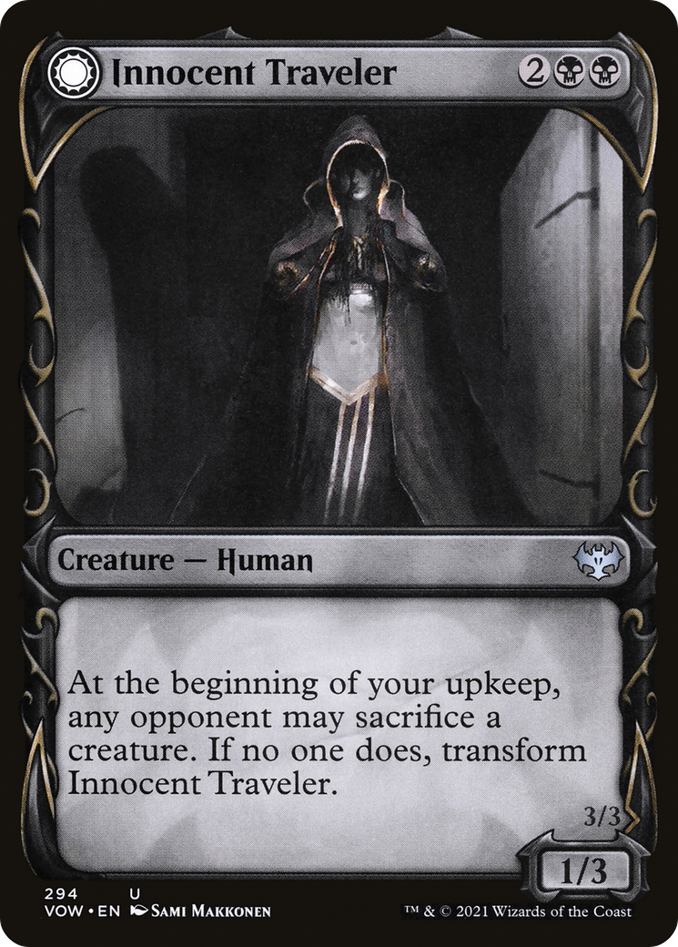 Image of Innocent Traveler (Showcase) (VOW-294) - Innistrad: Crimson Vow: (Showcase, Double Faced Transform)
