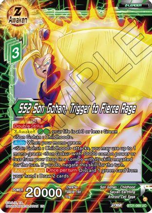 Image of SS2 Son Gohan, Trigger to Fierce Rage (BT21-069) - Wild Resurgence Foil