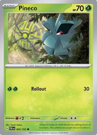 Image of Pineco 004/193  SV02 Paldea Evolved - Common
