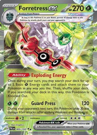 Image of Forretress ex 005/193  - Holofoil SV02 Paldea Evolved - Double Rare