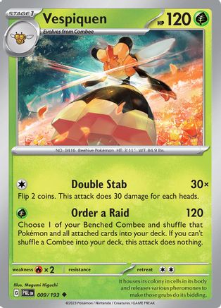 Image of Vespiquen 009/193  - Reverse Holofoil SV02 Paldea Evolved - Uncommon
