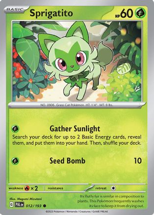 Image of Sprigatito 012/193  SV02 Paldea Evolved - Common