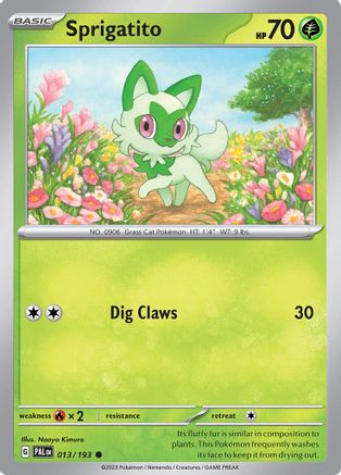 Image of Sprigatito 013/193  - Reverse Holofoil SV02 Paldea Evolved - Common