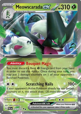 Image of Meowscarada ex 015/193  - Holofoil SV02 Paldea Evolved - Double Rare