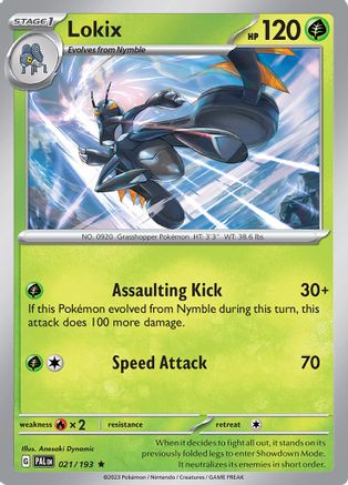 Image of Lokix 021/193  - Reverse Holofoil SV02 Paldea Evolved - Rare