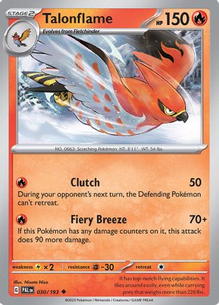 Image of Talonflame 030/193  - Reverse Holofoil SV02 Paldea Evolved - Uncommon
