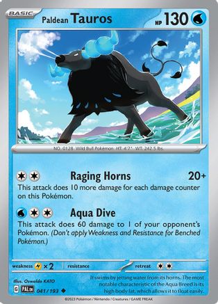 Image of Paldean Tauros 041/193  SV02 Paldea Evolved - Uncommon