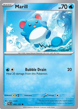 Image of Marill 044/193  - Reverse Holofoil SV02 Paldea Evolved - Common