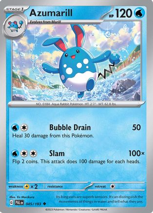 Image of Azumarill 045/193  - Reverse Holofoil SV02 Paldea Evolved - Uncommon