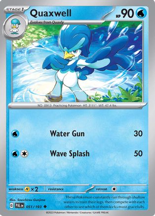 Image of Quaxwell 051/193  - Reverse Holofoil SV02 Paldea Evolved - Uncommon