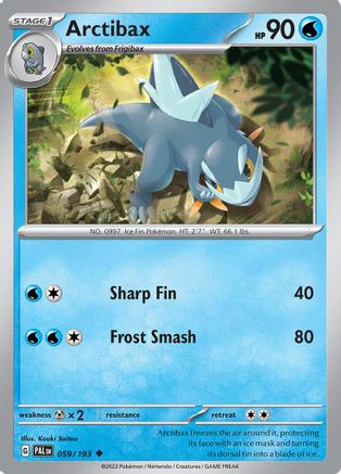 Image of Arctibax 059/193  SV02 Paldea Evolved - Uncommon