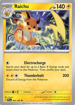 Image of Raichu 064/193  - Reverse Holofoil SV02 Paldea Evolved - Uncommon