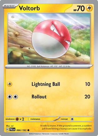 Image of Voltorb 066/193  - Reverse Holofoil SV02 Paldea Evolved - Common