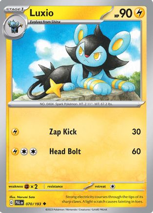 Image of Luxio 070/193  - Reverse Holofoil SV02 Paldea Evolved - Uncommon