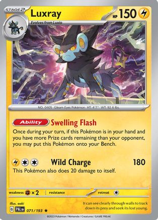 Image of Luxray 071/193  - Reverse Holofoil SV02 Paldea Evolved - Rare