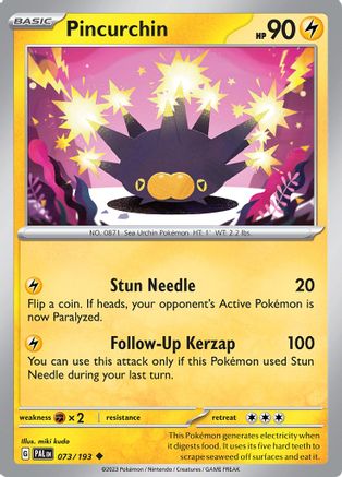 Image of Pincurchin 073/193  - Reverse Holofoil SV02 Paldea Evolved - Uncommon
