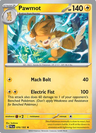 Image of Pawmot 076/193  - Holofoil SV02 Paldea Evolved - Rare
