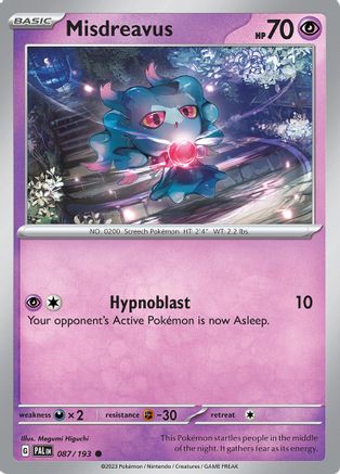 Image of Misdreavus 087/193  - Reverse Holofoil SV02 Paldea Evolved - Common