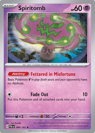 Image of Spiritomb 089/193  - Holofoil SV02 Paldea Evolved - Rare