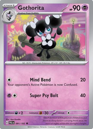 Image of Gothorita 091/193  - Reverse Holofoil SV02 Paldea Evolved - Uncommon