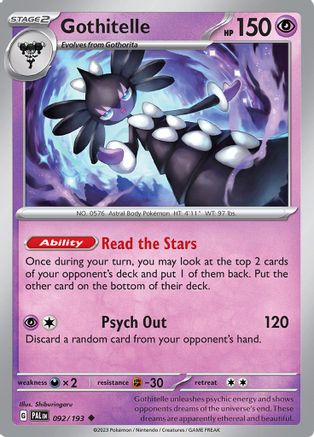 Image of Gothitelle 092/193  - Reverse Holofoil SV02 Paldea Evolved - Uncommon
