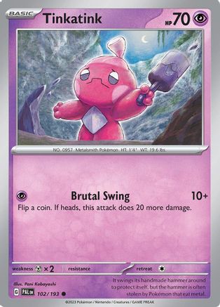 Image of Tinkatink 102/193  - Reverse Holofoil SV02 Paldea Evolved - Common