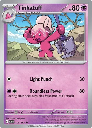 Image of Tinkatuff 103/193  - Reverse Holofoil SV02 Paldea Evolved - Uncommon