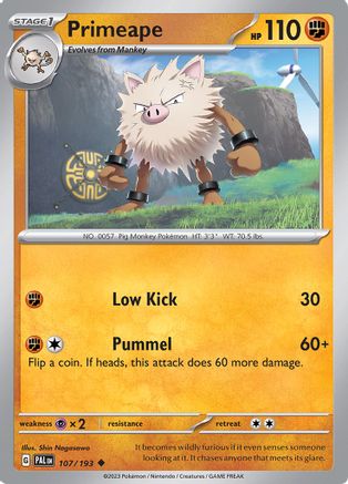 Image of Primeape 107/193  SV02 Paldea Evolved - Uncommon