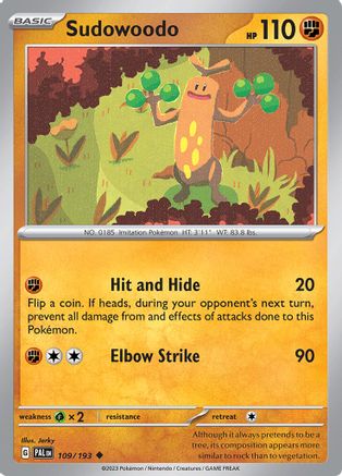 Image of Sudowoodo 109/193  - Reverse Holofoil SV02 Paldea Evolved - Uncommon