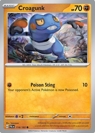 Image of Croagunk 114/193  SV02 Paldea Evolved - Common