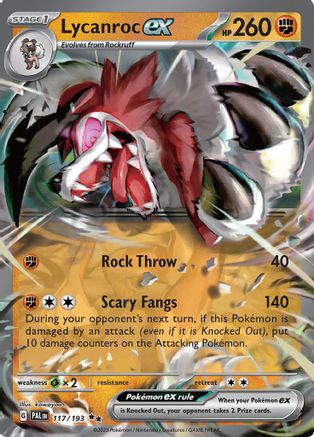 Image of Lycanroc ex 117/193  - Holofoil SV02 Paldea Evolved - Double Rare