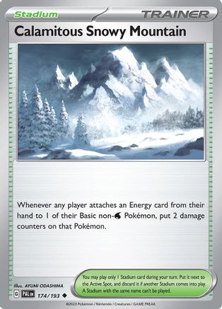 Image of Calamitous Snowy Mountain 174/193  - Reverse Holofoil SV02 Paldea Evolved - Uncommon