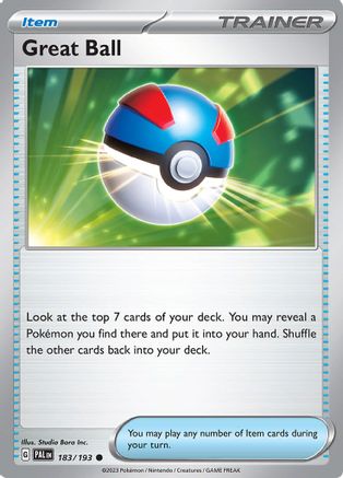 Image of Great Ball 183/193  - Reverse Holofoil SV02 Paldea Evolved - Common