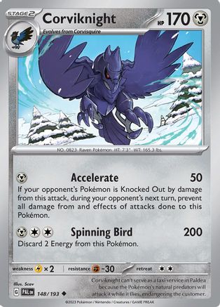 Image of Corviknight 148/193  - Reverse Holofoil SV02 Paldea Evolved - Uncommon
