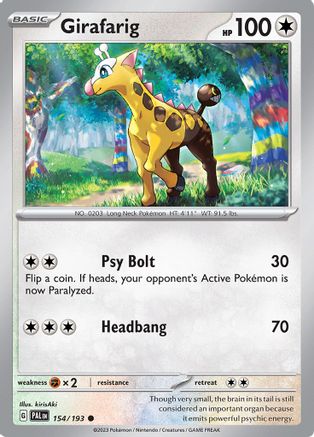 Image of Girafarig 154/193  SV02 Paldea Evolved - Common