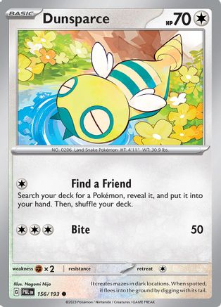 Image of Dunsparce 156/193  SV02 Paldea Evolved - Common
